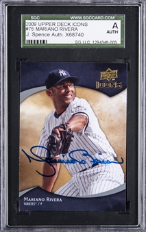 2009 Upper Deck "Icons" #75 Mariano Rivera Signed Card – SGC Authentic